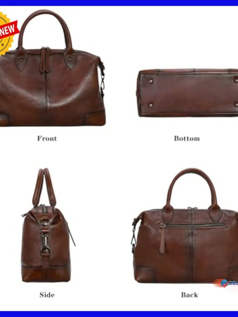 Genuine Leather Satchel Tote Bag Large Capacity Top Handle Handbag